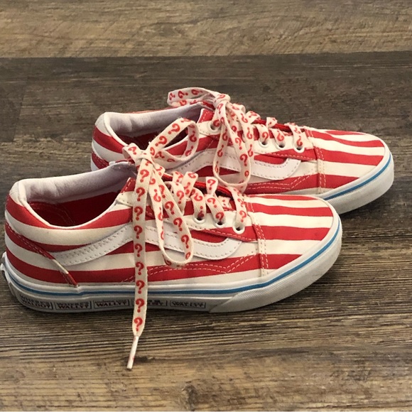 “Where’s Waldo” Striped Old Skool Vans EUC size 2.5 kids - Picture 5 of 10